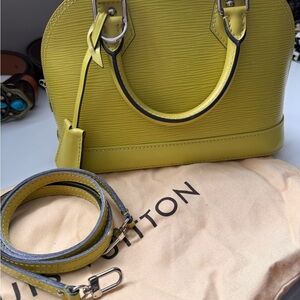 Louis Vuitton Yellow Epi Alma Mini Satchel with Strap